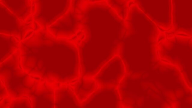 Red spline fractal noise animation background. 2D computer rendering pattern
