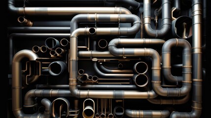 Interlacing of engineering pipes. Generative AI