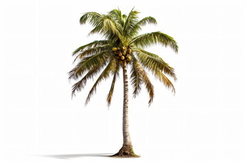 Coconut tree isolated on white background photography