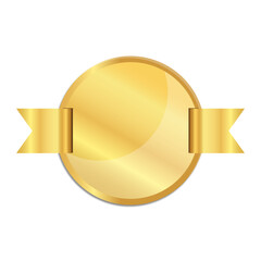 Golden Medal With Golden Ribbon