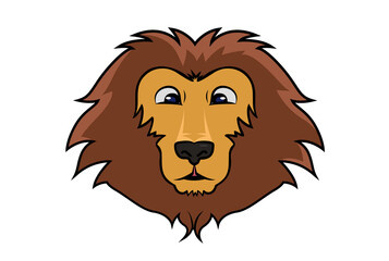 Lion animal head cartoon wildlife face character art