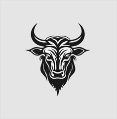 Fototapeta premium BULL head silhouette symbol, simple bull logo design