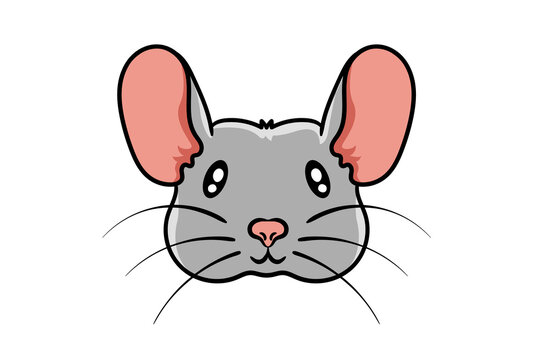 Mouse animal head cartoon wildlife face character art