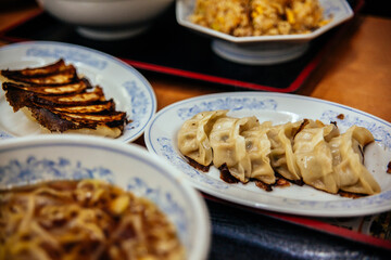 Japan, gyoza and rice
