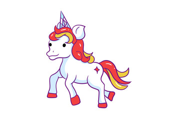 Fairy unicorn horse with horn girly fancy pet illustration art