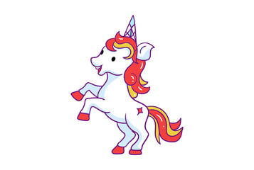 Fairy unicorn horse with horn girly fancy pet illustration art