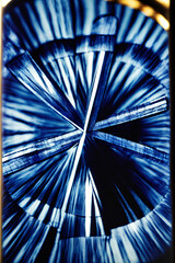 A Close Up Of A Blue And White Object
