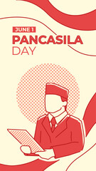 Vector illustration of Indonesia's National Pancasila Day commemorated on June 1 st