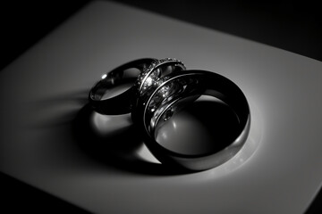 A Couple Of Rings Sitting On Top Of A Table