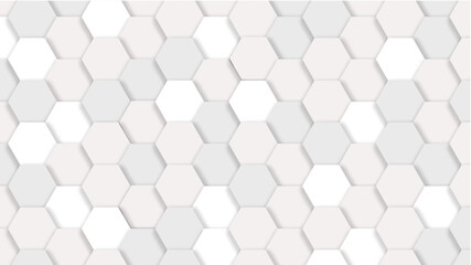 seamless pattern with hexagons. abstract white and multi-color shade technology wallpaper, background texture. wall with textured hexagons. the diamonds on the wall. white wall.
