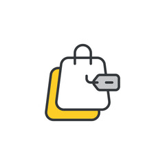 Shopping Bag icon design with white background stock illustration