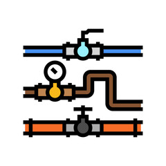 pipeline system petroleum engineer color icon vector. pipeline system petroleum engineer sign. isolated symbol illustration
