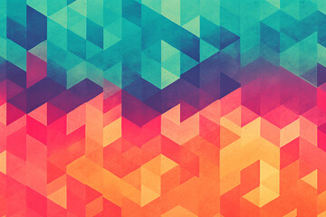 risograph printing style geometric colorful vibrant pattern, AI generated