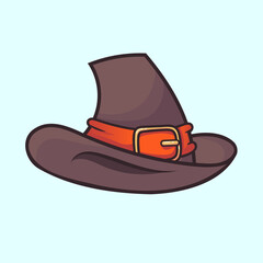 Brown Hat in Cartoon Style
