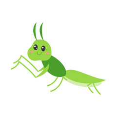 Cute cartoon insects with friendly faces illustration. Cute bugs and insects cartoon characters. Vector flying and crawling animals set