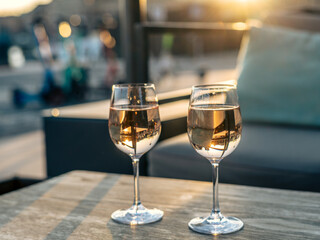 glasses of wine on table