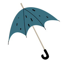 Vector illustration of blue umbrella on white background