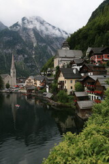Fototapeta na wymiar A town on the shore of a lake, Austria