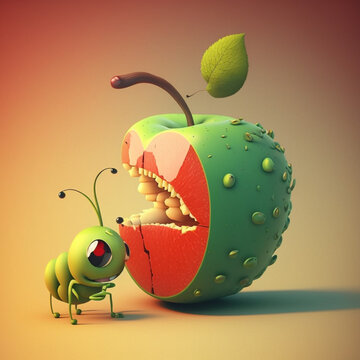 Caterpillar And Apple