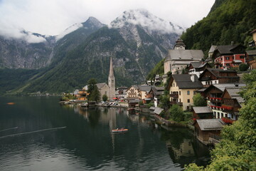 Fototapeta na wymiar A town on the shore of a lake, Austria