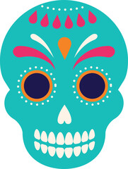 Traditional Mexican sugar skull Dead of the Day decorative element