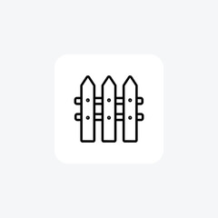 Elegant Fence, fence Vector Line Icon