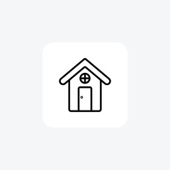 Organized Garden Shed Vector Line Icon