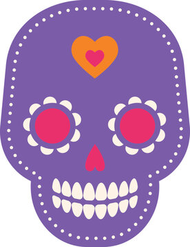 Traditional Mexican sugar skull Dead of the Day decorative element