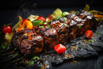 shish kebab on the grill Generative AI