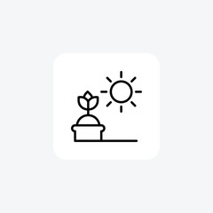 Dynamic Plant Seed Vector Line Icon