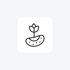 Fresh Leaf, foliage, plant Vector Line Icon