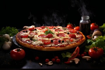 pizza with tomatoes and mozzarella Generative AI