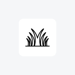 Iconic Grass Symbols, gass, garden Vector Line Icon