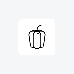 Vibrant Capsicum Vector Line Icon