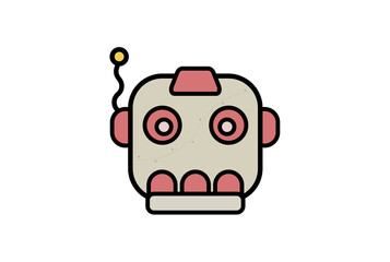 Robot head artificial intelligence bot artwork communication character clip art