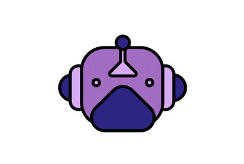 Robot head artificial intelligence bot artwork communication character clip art