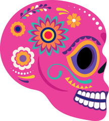 Floral Mexican Sugar Skull for Day of the Dead 