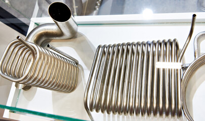 Metal serpentines at exhibition