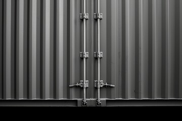 Obraz premium Illustration of a black and white metal door created through generative AI