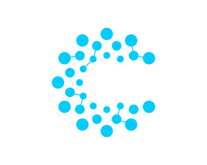 Dot tech connection forming C Letter logo