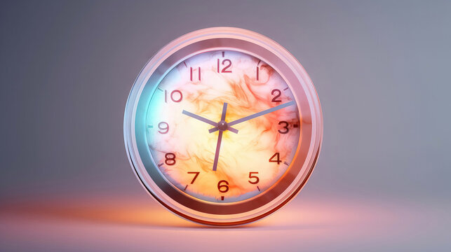 Modern clock on grey background