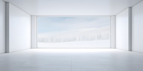 Fototapeta na wymiar modern minimalist interior with a big empty white wall