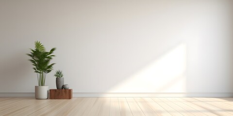 Fototapeta na wymiar modern minimalist interior with a big empty white wall