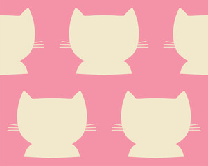 Simple cat shapes soft vintage pink beige