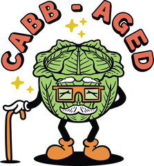 vintage cabbage mascot character cartoon