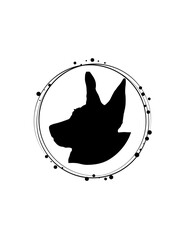 Dog head silhouette black. Dog illustration