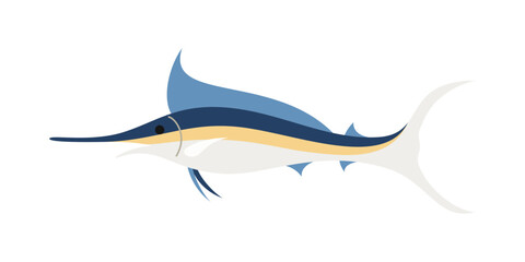 Marine Animals Illustration. Inhabitants of sea, ocean underwater life. Cute ocean animals vector set. Sea creatures cartoon characters, marine life clip art collection.