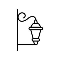 garden lamp outline style icon 