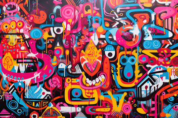 Colorful graffiti backdrop, street art