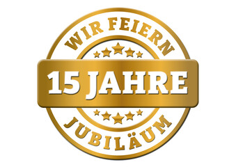 Sticker Wir feiern 15 Jahre Jubiläum